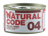 NATURAL CODE 04 Chicken And Tuna canned food for cats, 85 g