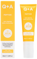 Q+A Peptide Anti-Ageing SPF50 sunscreen, 50 ml