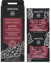 APIVITA Express Beauty Line Smoothing With Grape (2ml) maska ādai ap acīm, 2 gab.