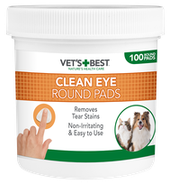 VET'S BEST Clean Eye Round uzpirksteņi acu tīrīšanai, 100 gab.