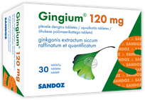 GINGIUM 120 mg apvalkotās tabletes, 30 gab.