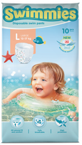 MOLTEX Swimmies L (12-17 kg) peldēšanas autiņbiksītes, 10 gab.