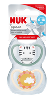 NUK Space (6-18 months), Silicone soother, 2 pcs.