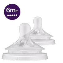 PHILIPS Avent Natural 6m+ ātras plūsmas knupis, 2 gab.