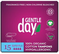 GENTLE DAY Super Plius Organic Cotton tamponi, 15 gab.