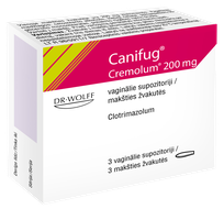CANIFUG Cremolum 200 mg supozitoriji, 3 gab.