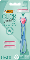BIC Soleil Click3 2 replacement cassettes +  razor, 1 pcs.