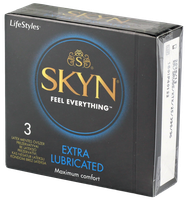 LIFESTYLES Skyn Extra Lubricated prezervatīvi, 3 gab.