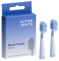 ALPINE WHITE Replacement elektriskās zobu birstes uzgaļi, 2 gab.