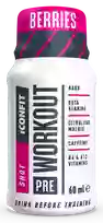 ICONFIT  Pre Workout Shot Berries pudelīte, 60 ml