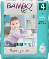 BAMBO NATURE Nature L-4, 7-14 kg autiņbiksītes, 20 gab.