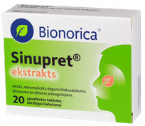SINUPRET Ekstrakts 160 mg tabletes, 20 gab.