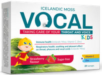 VOCAL  KIDS with strawberry flavor chewable lozenges, 24 pcs.