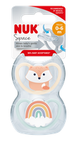 NUK Space (0-6 months), Silicone soother, 2 pcs.