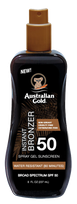 AUSTRALIAN GOLD Gold SPF50 Spray Gel Bronzer sunscreen spray, 237 ml