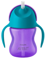 PHILIPS Avent 9 m+ (violeta) krūzīte ar salmiņu, 1 gab.