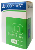 ECOPLAST 38mmx38mm without paper packaging bandage, 100 pcs.