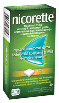 NICORETTE   Freshfruit 2 mg ārstnieciskā košļājamā gumija, 30 gab.