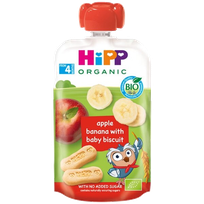 HIPP Organic Apple Banana & Baby Biscuit (4+) biezenis, 100 g