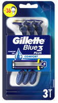 GILLETTE Blue3 Plus disposable razors, 3 pcs.