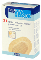 FARMA PLASTO 6 x 4.8 cm, beige ocular adhesive dressings, 21 pcs.