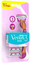 GILLETTE Venus 3 Simply 8 replacement cassettes +  razor, 1 pcs.