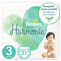 PAMPERS Harmonie 3 (6-10 kg) autiņbiksītes, 31 gab.