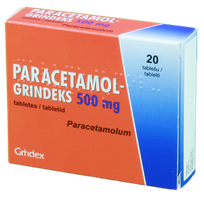 PARACETAMOL GRINDEKS 500 mg tabletes, 20 gab.