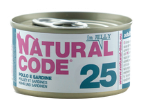 NATURAL CODE 25 Vista Un Sardīnes konservi kaķiem, 85 g