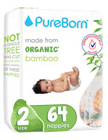 PUREBORN Size 2 3-6 kg diapers, 64 pcs.