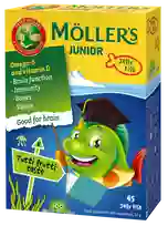 MOLLERS JUNIOR (augļu garša) želejas zivtiņas, 45 gab.