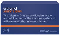 ORTHOMOL Junior C Plus with orange flavor chewable tablets, 30 pcs.