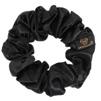 CRYSTALLOVE Black zīda matu gumija, 1 gab.