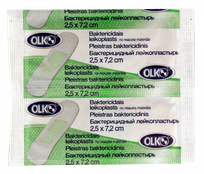 OLKO  2.5 x 7.2 cm bactericidal bandage, 2 pcs.