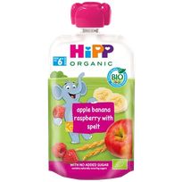 HIPP Organic Apple Banana Raspberry (6+) biezenis, 100 g