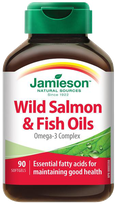 JAMIESON Wild Salmon & Fish Oil kapsulas, 90 gab.