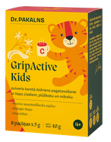 DR. PAKALNS Grip Active Kids with Linden Flowers, Elderberry and Wild Thyme hot drink, 8 pcs.