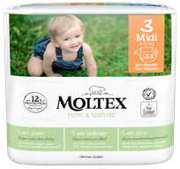 MOLTEX Eco Pure & Nature 3 Midi (4-9 kg) autiņbiksītes, 33 gab.