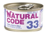 NATURAL CODE 33 Tuna, Sea Bream And Apple canned food for cats, 85 g