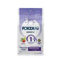 FORZA10 Monodiet Sensitive Skin Mini/Toy Adult Ar Zivi, Suņiem sausā barība, 1.5 kg