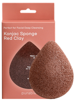 PURABLE Konjac Sponge - Red Clay attīrošs sūklis, 1 gab.