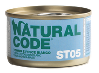 NATURAL CODE ST05 Tuna And Sea Bass canned food for cats, 85 g