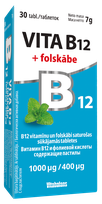 VITABALANS Vita B12 + folskābe 1000 µg /400 µg sūkājamās tabletes, 30 gab.