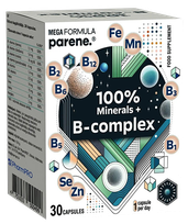PARENE Mega 100 % Minerals + B-Complex kapsulas, 30 gab.