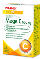 WALMARK   Mega C ar apelsīnu garšu 600 mg tabletes, 30 gab.