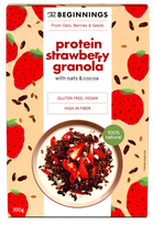 THE BEGINNINGS Proteīna ar auzām, kakao un zemenēm granola, 200 g