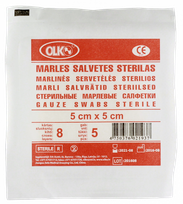 OLKO  8 layers 5 x 5 cm gauze swabs, 5 pcs.