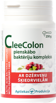APTIEKAS PRODUKCIJA CleeColon Pienskābo Baktēriju Komplekss Ar Dzērveņu Šķiedrvielām pulveris, 250 g