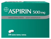 ASPIRIN 500 mg tabletes, 100 gab.