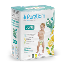 PUREBORN Pull Ups Single Pack S5 (12-17 kg) nappy pants, 20 pcs.